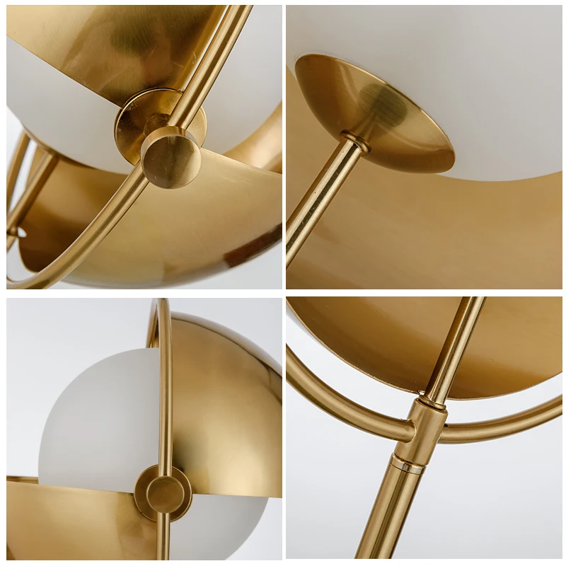 Postmoderni namizno svetilko, je sodobno in pogodbeno fazi privez lučka kovinsko zlato stekleno kroglo vrtenja dekorativne svetilke