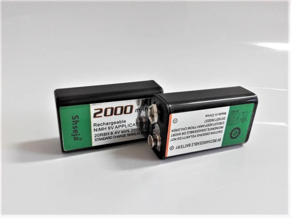 2pcs/veliko SHSEJA 2000mAh 9V polnilne baterije 9 volt Ni-MH baterije za Mikrofon Brezplačna dostava