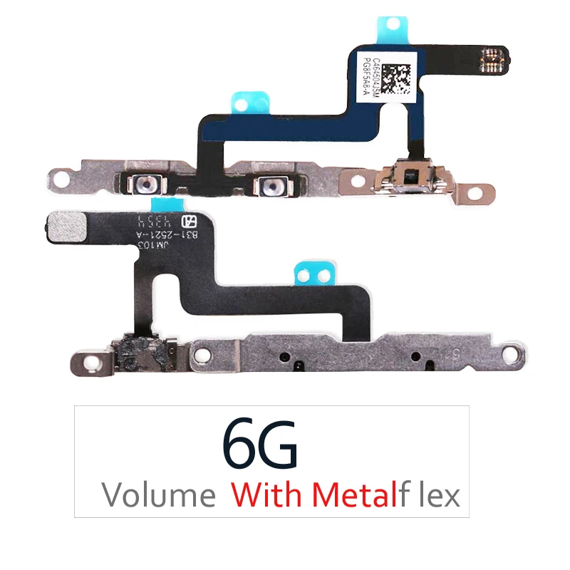 5Pcs/veliko Testirani Glasnosti Gumb za Izklop Priključek Flex Kabel S Kovinsko Držalo za Mobilni Telefon Popravila Del Za iPhone 6 6 G 4.7