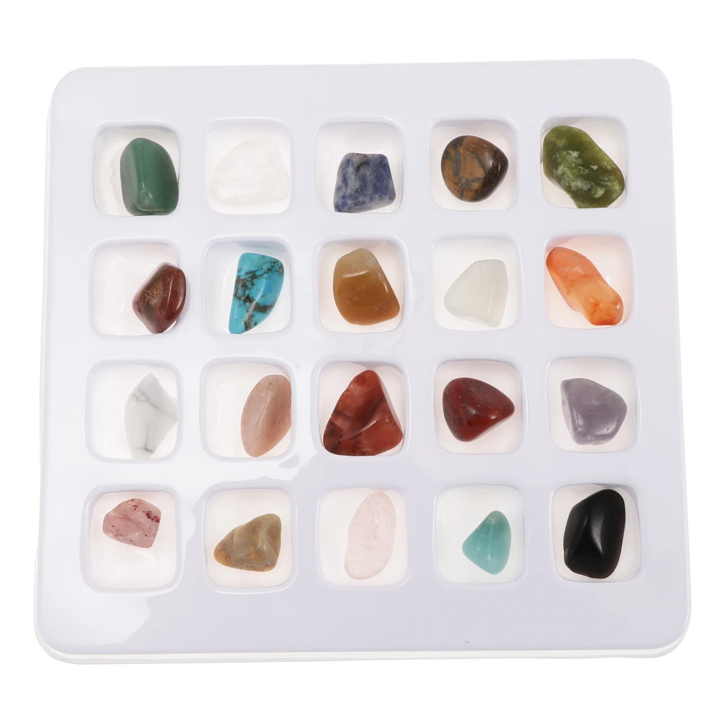 Rock & Mineralnih Zbiranje Mešanih Gemstone Kristali Naravne Mineralne Rude Osebkov z Indeksom Stanja, Zemlja Znanost Igrača - Pack-gnome 20
