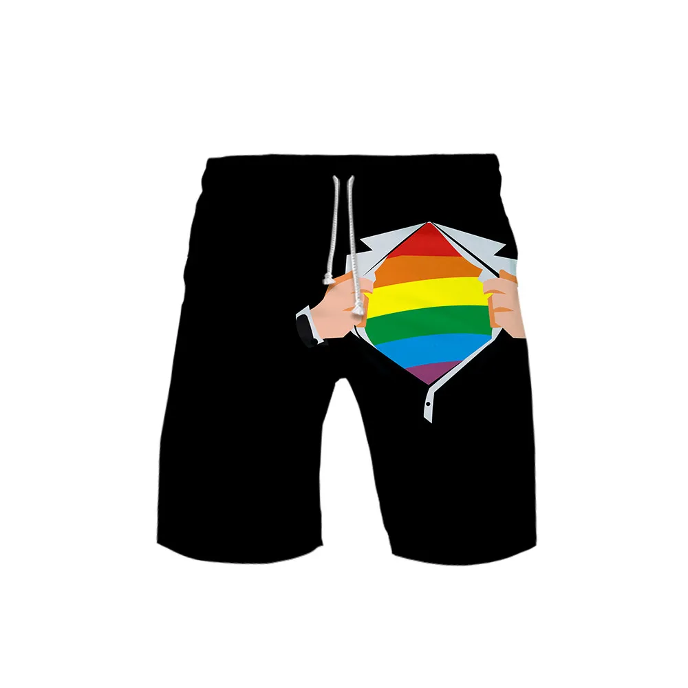 LGBT Mavrične Zastave Lezbijke, Geji 3D Odbor Hlače Dostopi Poletje Quick Dry Plaži Kopalke Moških Ulične Kratke Hlače, oblačila za Plažo
