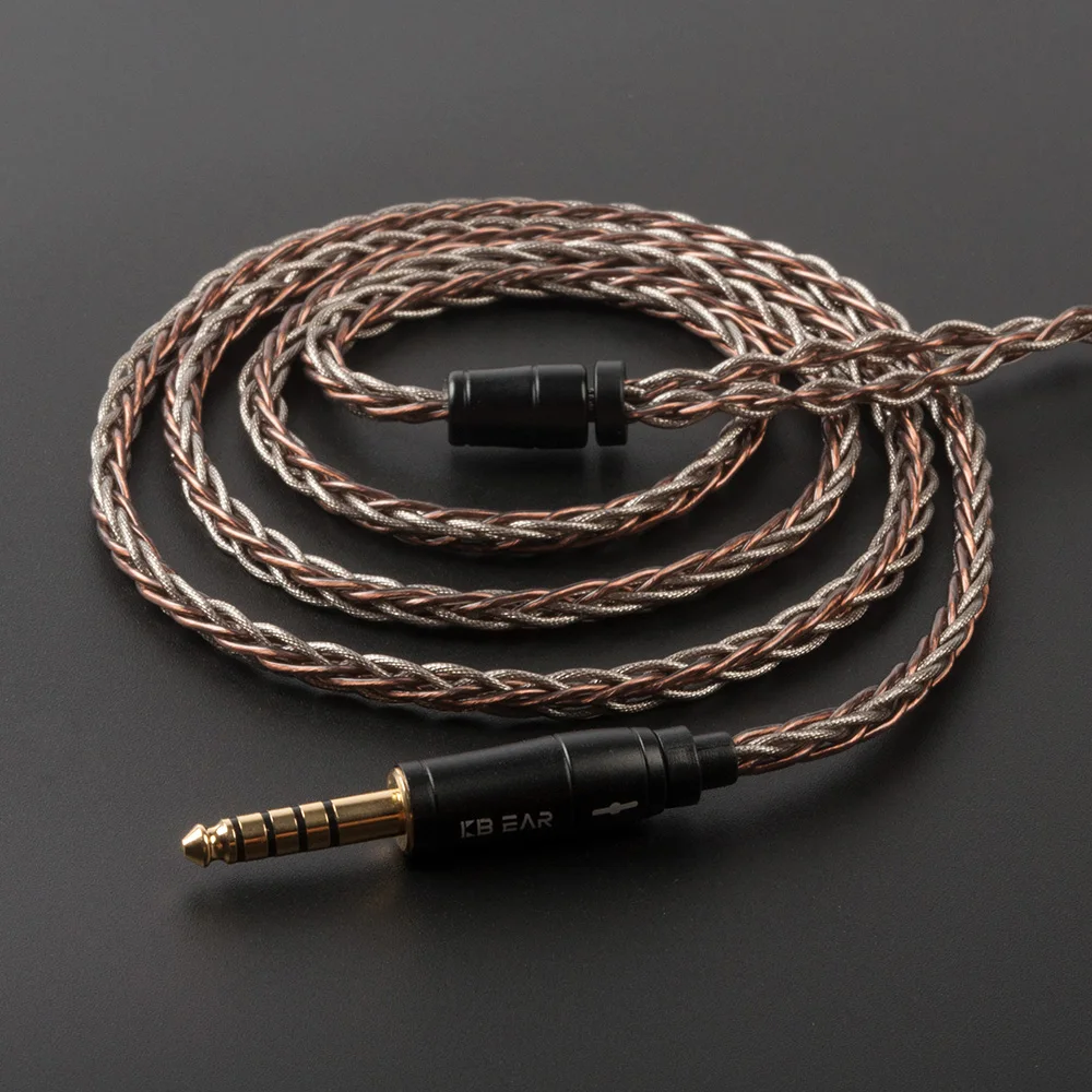 KBEAR Rime, 8 core UPOCC eno crystal bakreni kabel 2pin/MMCX/QDC/TFZ z 2.5/3.5/4.4 priključek za Slušalke kabel KBEAR KS2