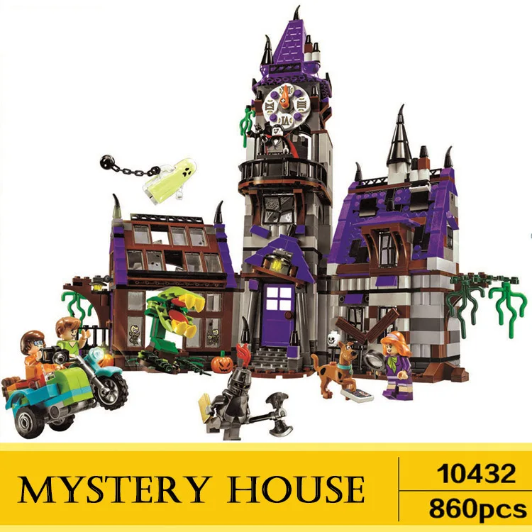 Na Zalogi Scooby Doo 860Pcs Skrivnost Hiše Nastavite Hiši Straši Model Stavbe, Bloki, Opeke, Igrače za Otroke, Otroci Darilo