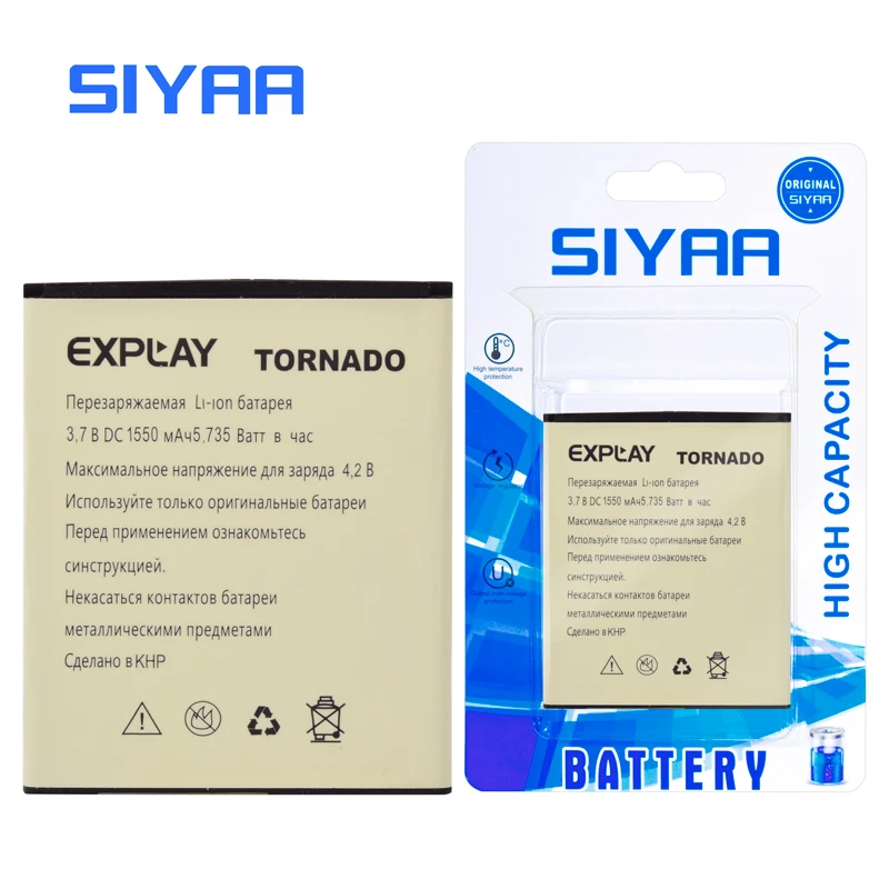 SIYAA Mobilnega Telefona Baterije Tornado Za Explay Tornado Baterija Litij-Polimer z Visoko Zmogljivostjo 1550mAh Zamenjava Baterij