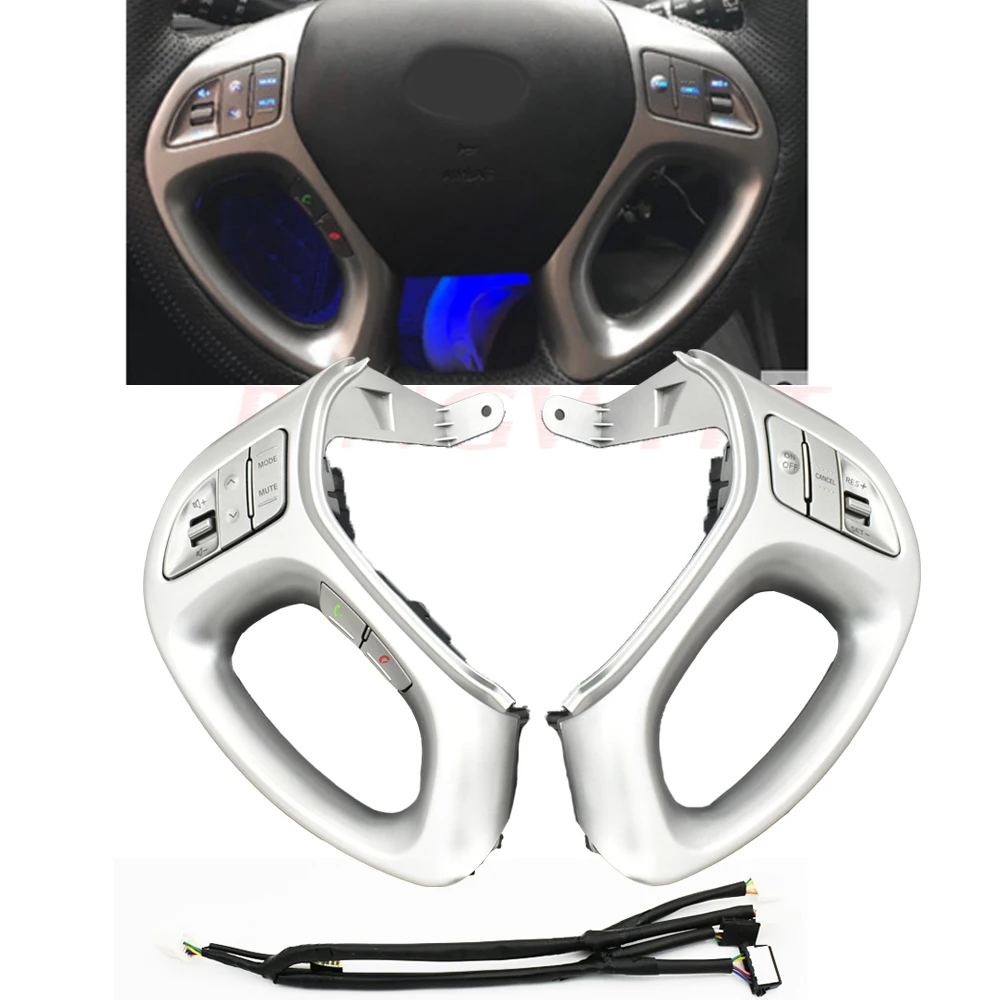 Za Hyundai ix35 in ZA TUCSON 2010-Avto Multi-funkcijo Cruise control volan gumbi z bluetooth gumb v srebrni