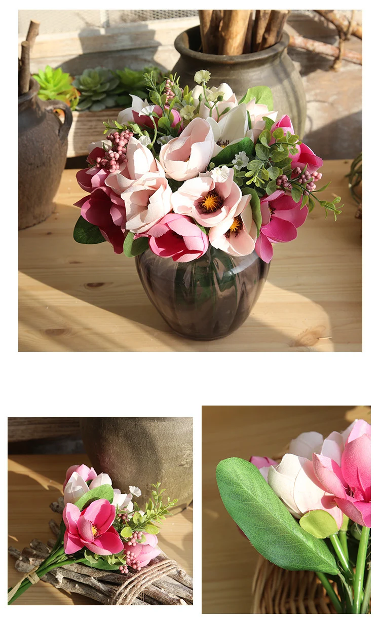 6pcs 30 cm Svile Umetno Cvetje Orhideja, Magnolia Cymbidium Ponaredek Cvet Doma Vrt, Poroka, Valentinovo Stranka Diy Dekoracijo