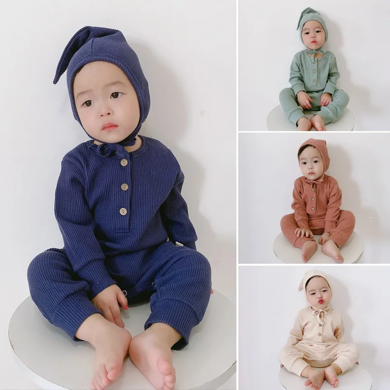 Baby Pure color Romper malčke baby pižamo otrok doma toplo kos trenirka otroška oblačila dekle