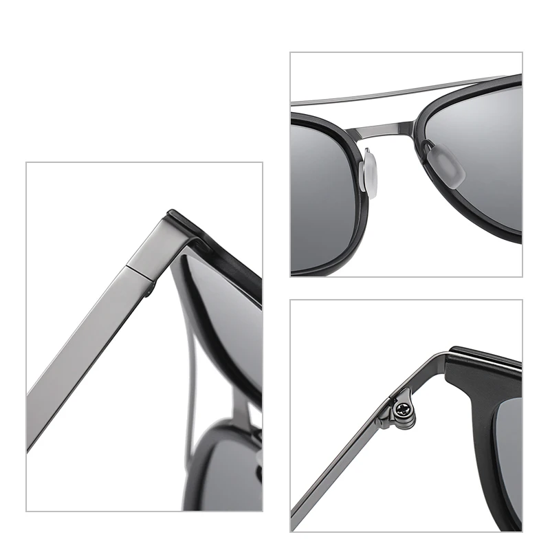 2020 nov kvadratni okvir polarizirana sončna očala, kovinski modna sončna očala, street style korejskega moške velik okvir sončna očala AE0936