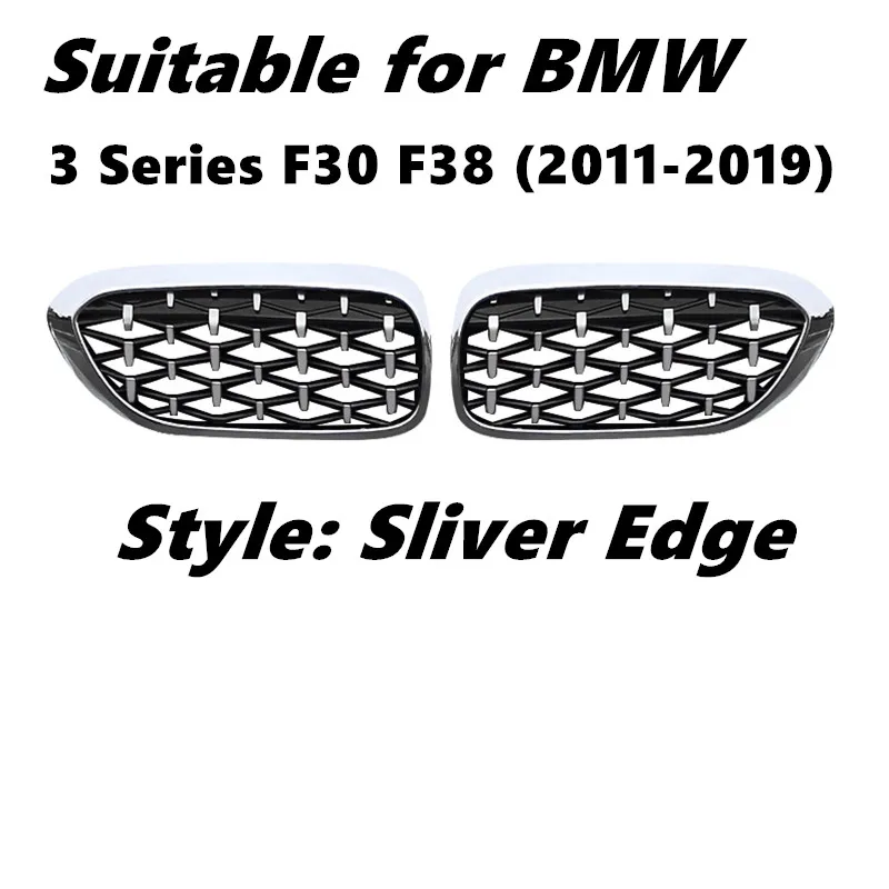 Par Spredaj Ledvic Rešetka Za Novi BMW Serije 3 F30 F35 2011-2019 Diamond Rešetka Meteor Slog Sprednji Odbijač Žar Avto Styling