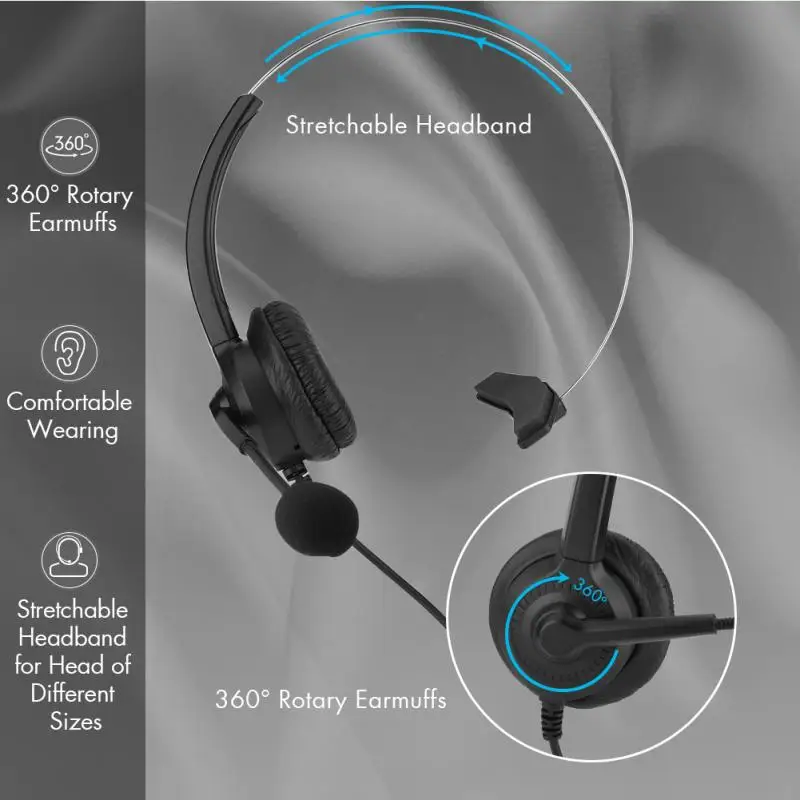 Prenosne Slušalke Z Mikrofonom 2.5/3.5 mm Vtič Telefon Glasovni Interfonski Slušalke Za Računalnik PC Igre za Nadzor Glasnosti