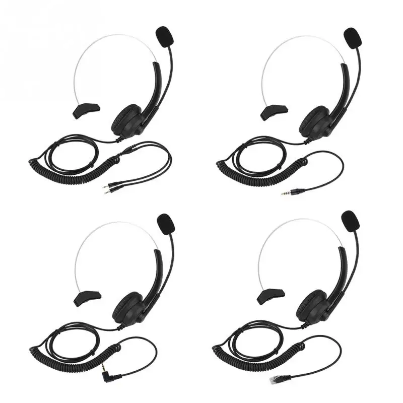 Prenosne Slušalke Z Mikrofonom 2.5/3.5 mm Vtič Telefon Glasovni Interfonski Slušalke Za Računalnik PC Igre za Nadzor Glasnosti