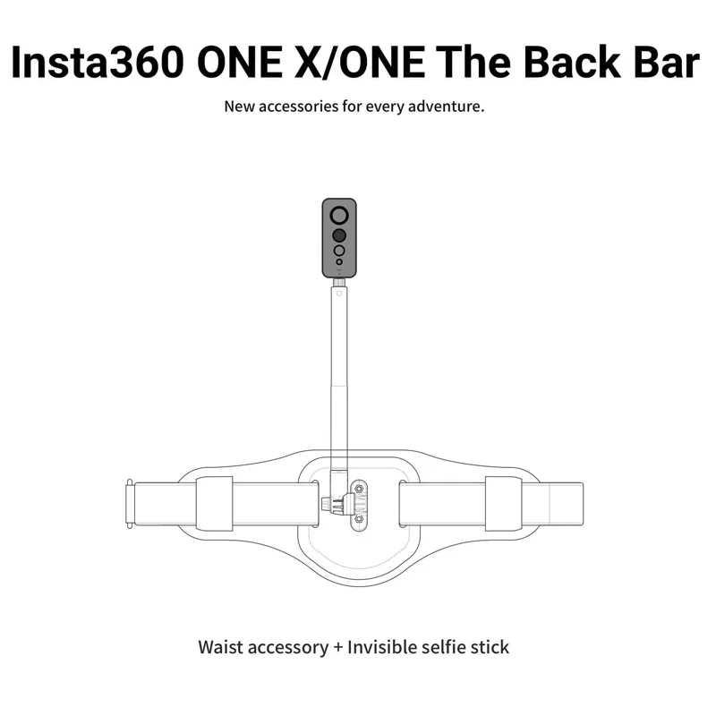 Original Insta360 ENEGA R/ONE X nevidno Selfie Stick+Nazaj Bar Pas Trak Za Panoramskih 360 Insta360 R delovanje Fotoaparata Dodatki