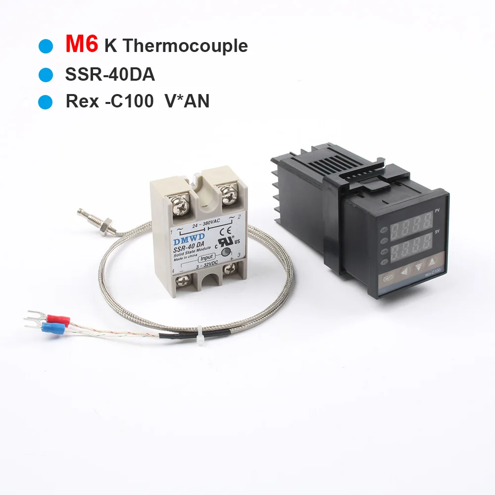 110V~240V Digitalni PID Temperaturni Regulator REX-C100 REX C100 termostat + 40DA SSR Rele+ K Termočlen 1m Sonda RKC