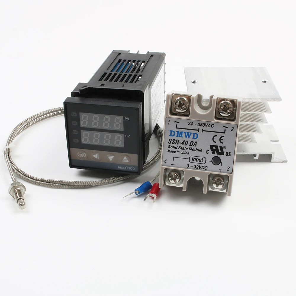 110V~240V Digitalni PID Temperaturni Regulator REX-C100 REX C100 termostat + 40DA SSR Rele+ K Termočlen 1m Sonda RKC