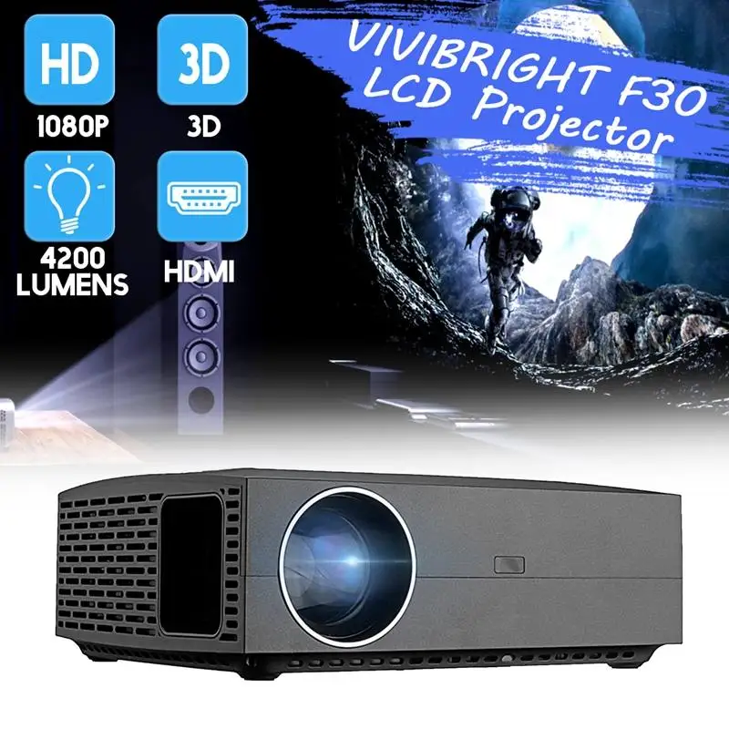 Novo VIVIBRIGHT F30 4K HD Projektor LCD 1080P 3D EU FHD Mini Prenosni Projektor 4200 Lumnov 1920x1080P Home Theater