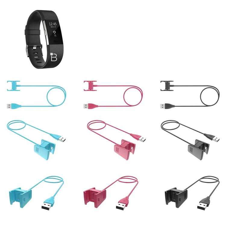 100 kozarcev Novo Fitbit Polnjenje 2 Zamenjava Polnjenje prek kabla USB Kabel Kabel Za Fitbit Charge2 Zapestnica Manšeta Dock Adapter z