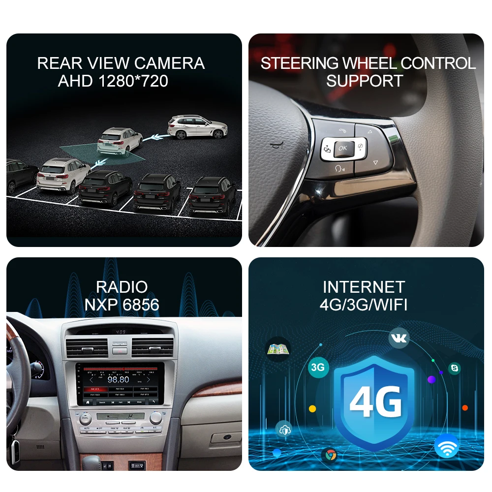 ISUDAR V57S 2 Din Android Avto Radio Za Toyota Camry 7 XV 40 2006-2011 CarMultimedia Predvajalnik, GPS Stereo Sistem IPS Glasovni Nadzor