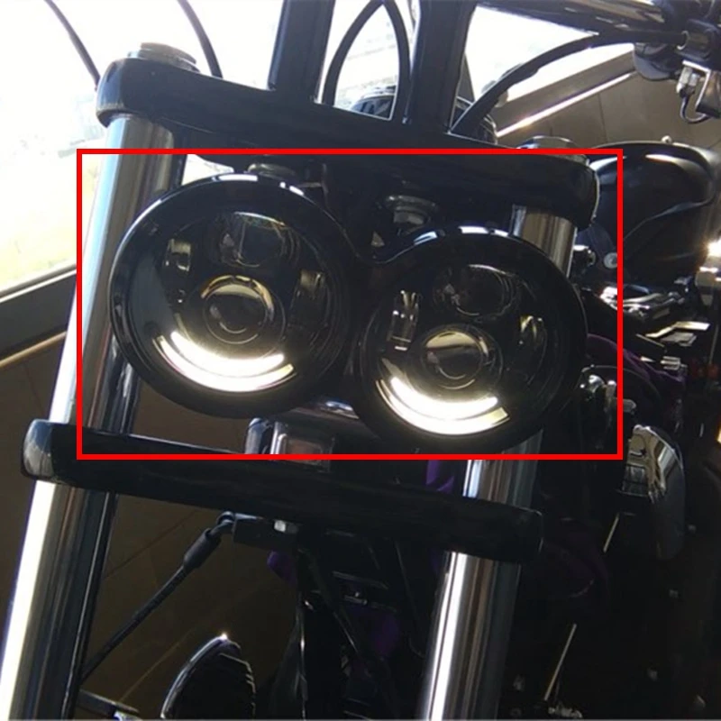 Za Harley Pribor Motocikel Dyna Maščobe Bob Motornih Slog Glava Luči 4.65 palčni H4 visoko Nizko žarka Za FatBob Dvojni Žaromet
