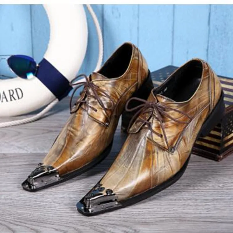 Sapato masculino rjava skrite pete oxford obutev za moške, kovinsko toe čipke poslovnih maturantski urad obleko moški čevlji plus velikost