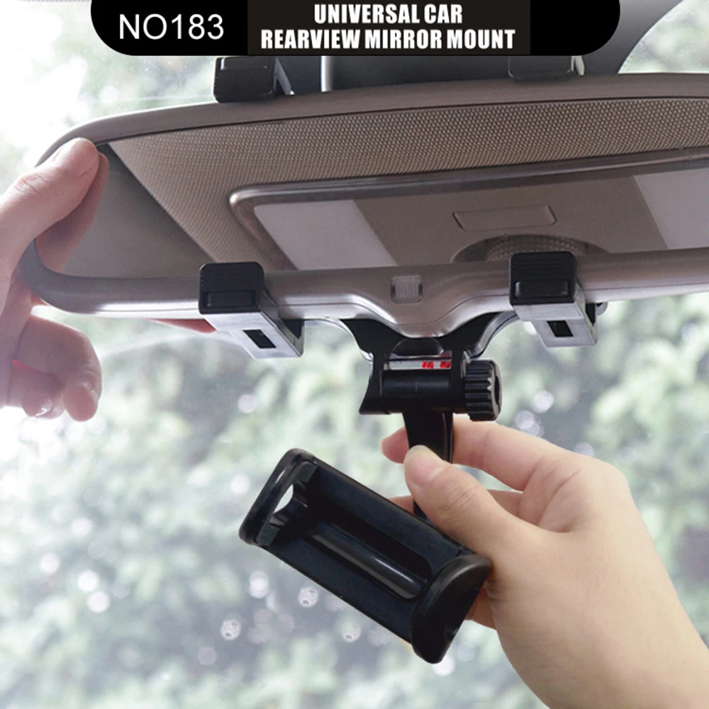 Univerzalni Avto nosilec za telefon, rearview mirror Gori nameščen 360-stopinjski univerzalno Za iPhone, Samsung GPS Pametni Stojalo