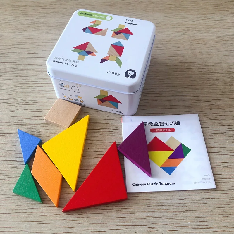 Otrok Lesene Puzzle Domino Tangram Igrače Zgodnjega Učenja Izobraževanja Inteligence Otroci Interaktivna Igra Igrače na Drobno Polje