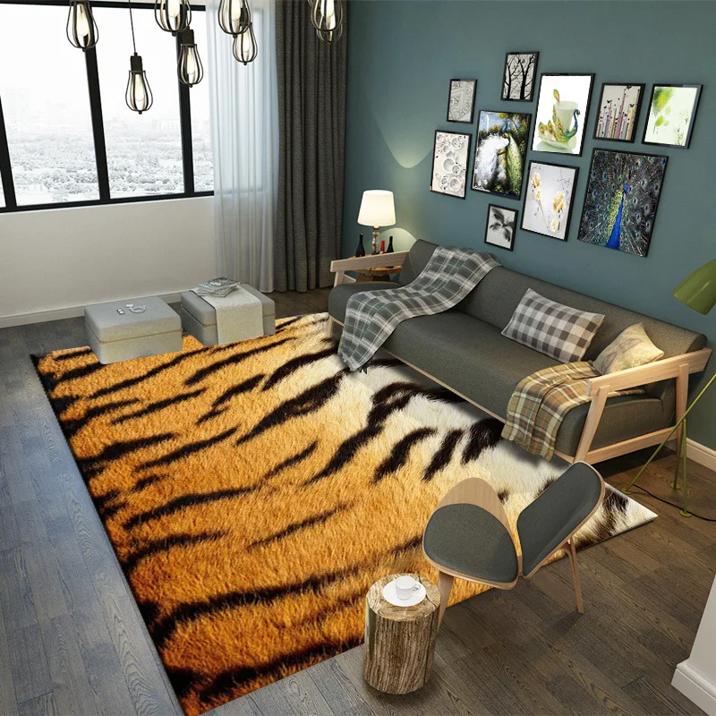 živali Leopard, Tiger, Žirafa, Natisnjeni Preprogo Cowhide umetno kože, usnje, preproge za domačo dnevno sobo