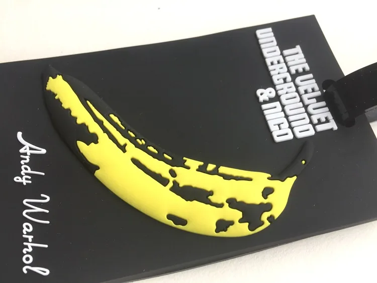 Vroče moda, Andy Warhol prtljage oznako risanka Banana Pop Art PVC vrečko obeski kovček dekoracijo brezplačna dostava