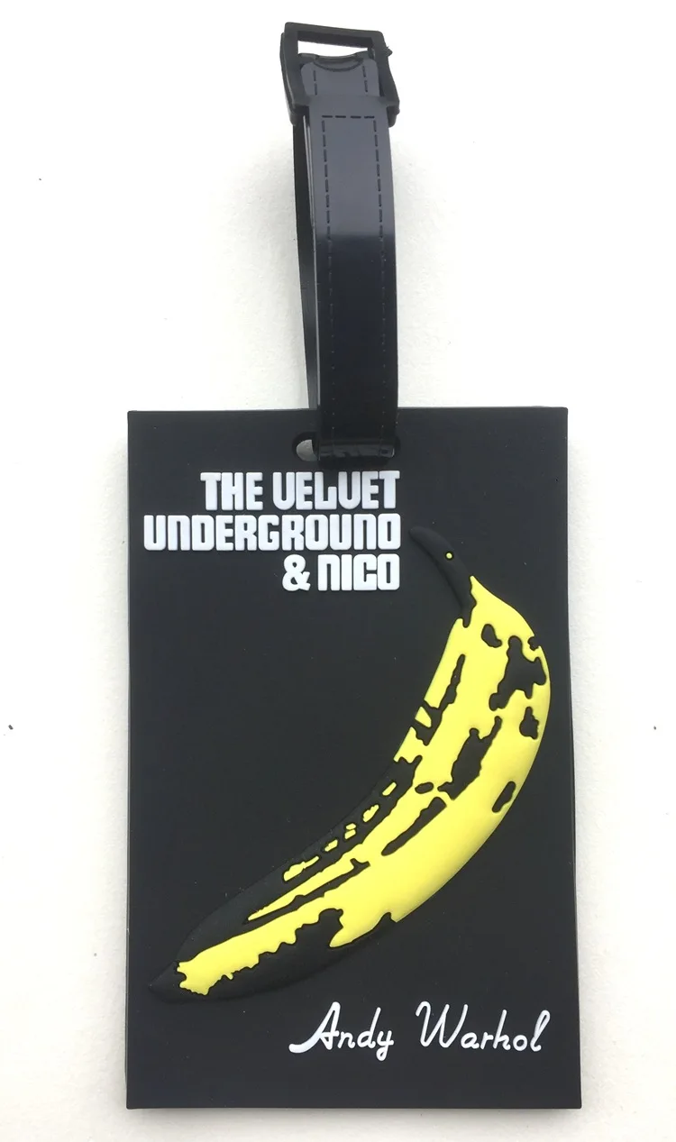 Vroče moda, Andy Warhol prtljage oznako risanka Banana Pop Art PVC vrečko obeski kovček dekoracijo brezplačna dostava