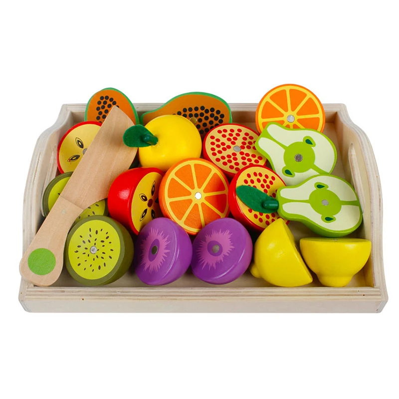 Lesene simulacije kuhinja igrača rezanega sadja, zelenjave, sladica nastavite Montessori zgodnje izobraževanje pretvarjamo igrača za dekle, fant darilo