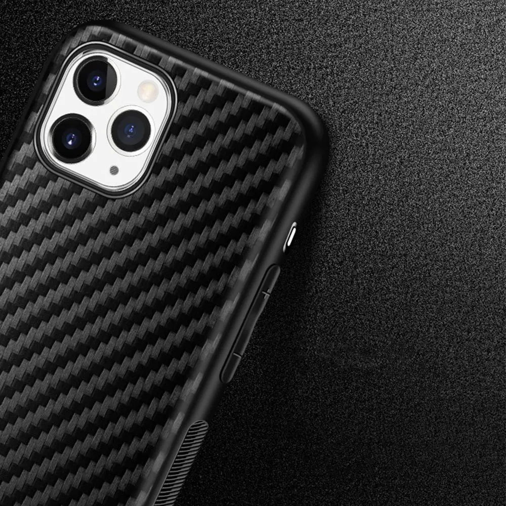 Ogljikovih vlaken Navaden Shockproof Primeru Telefon Za iPhone 11 Pro Max XR X Xs Max iPhone 7 8 6 6s Plus Mehka TPU Silikon Primere,