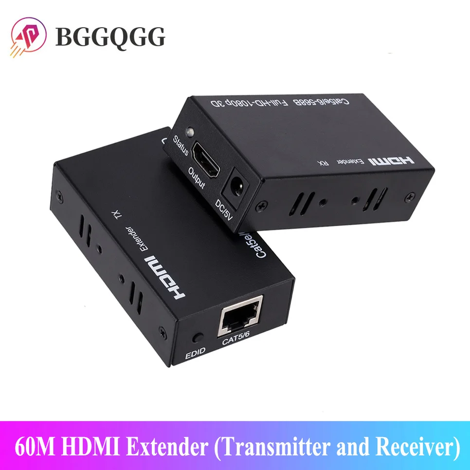 60M HDMI Podaljšek Kabla (Oddajnik in Sprejemnik) Nad signle RJ45 cat5e Utp Cat6 HDMI Pošiljatelja & Sprejemnik za RAČUNALNIK Prenosni DVD