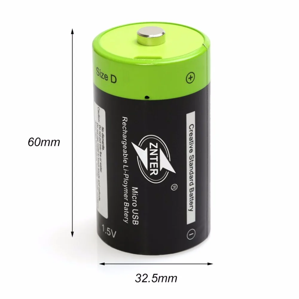 ZNTER 2pcs Micro USB, Baterije 1,5 V 4000 mah Polnilne Baterije Velikosti D Lipo LR20 Baterije Za RC Fotoaparat Brnenje Dodatki