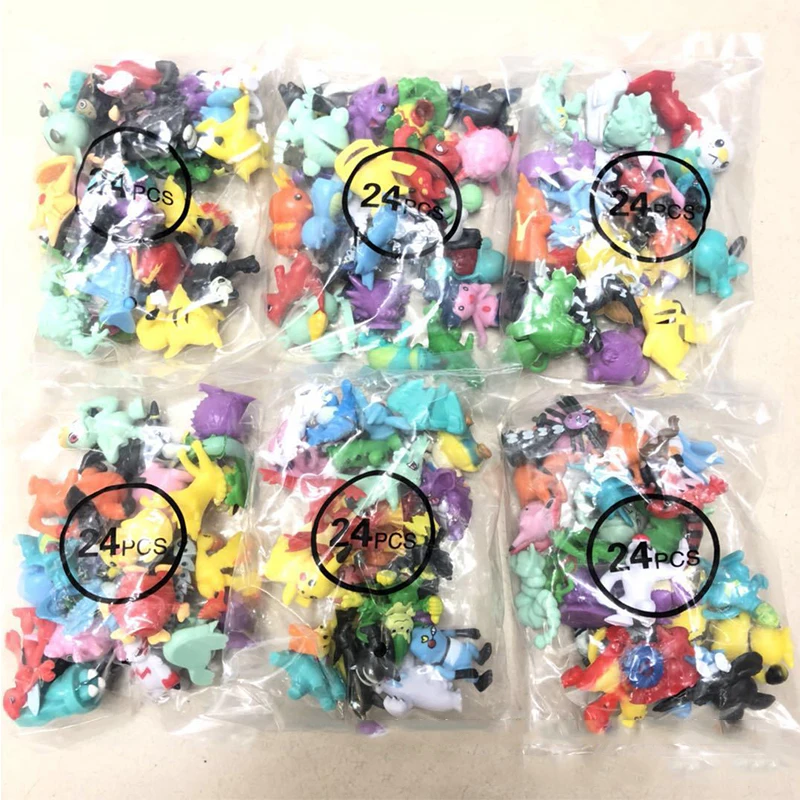 144 ne ponovite stilov, 24 kos /vrečko za novo kolekcijo igrač Rojstni dan Božična darila 2-3 cm Mini Anime Igrača Številke za Otroke