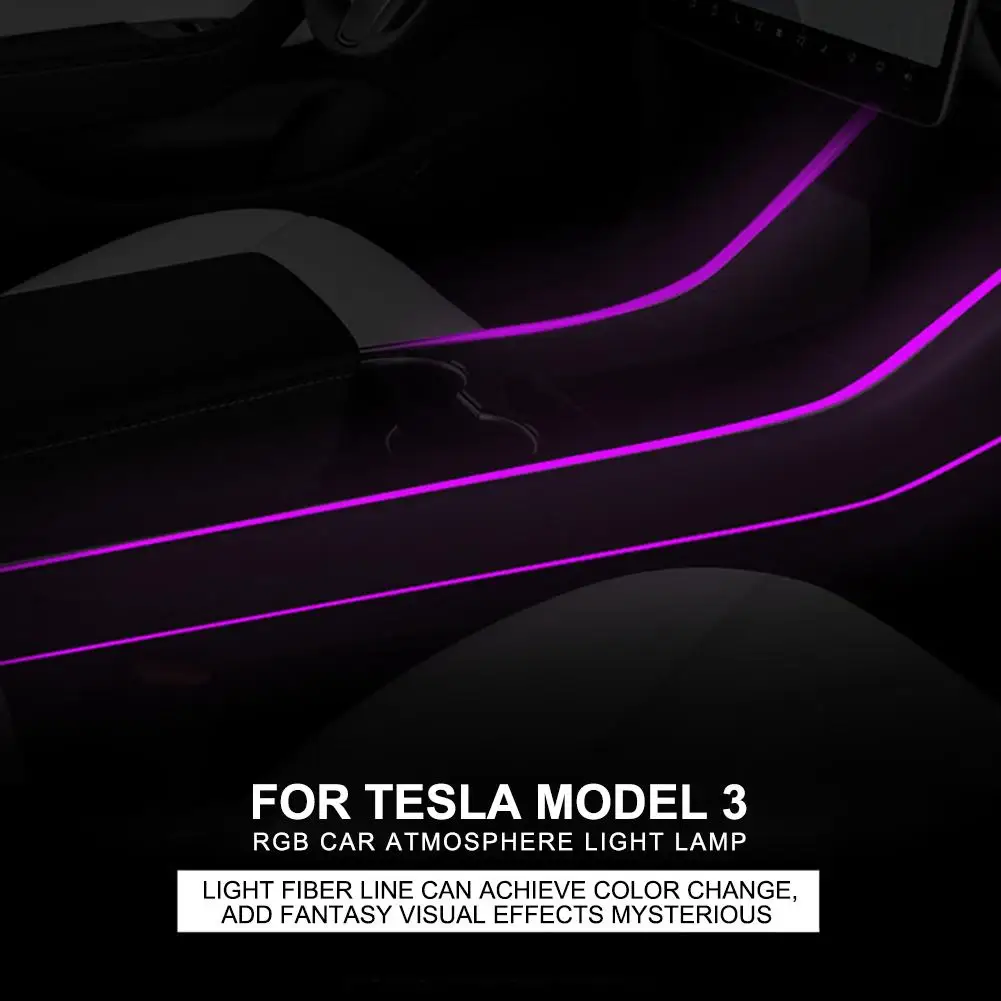 Sprememba LED Trakovi, RGB Svetlobe Avto Notranje Vzdušje Multi Color LED Luč za Tesla model 3 Svetlobni Trakovi Avto Dodatki