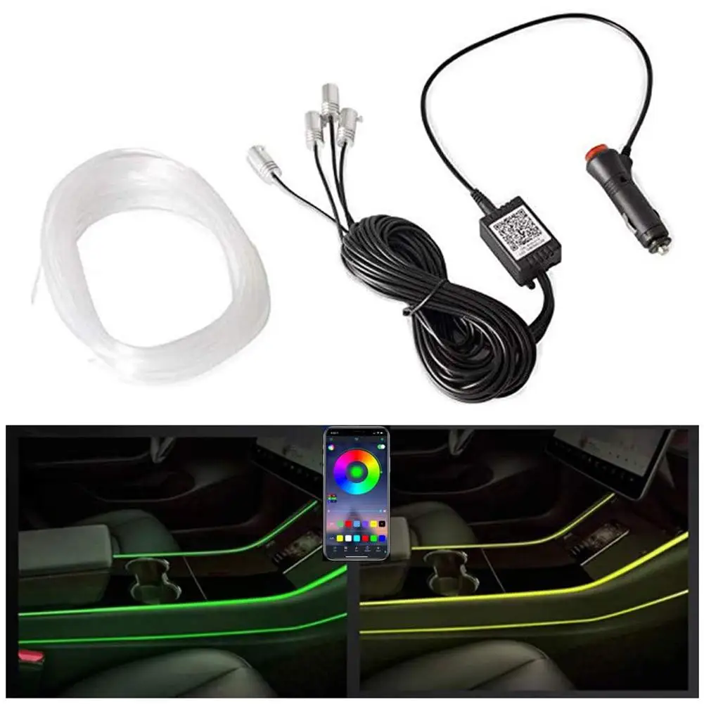 Sprememba LED Trakovi, RGB Svetlobe Avto Notranje Vzdušje Multi Color LED Luč za Tesla model 3 Svetlobni Trakovi Avto Dodatki