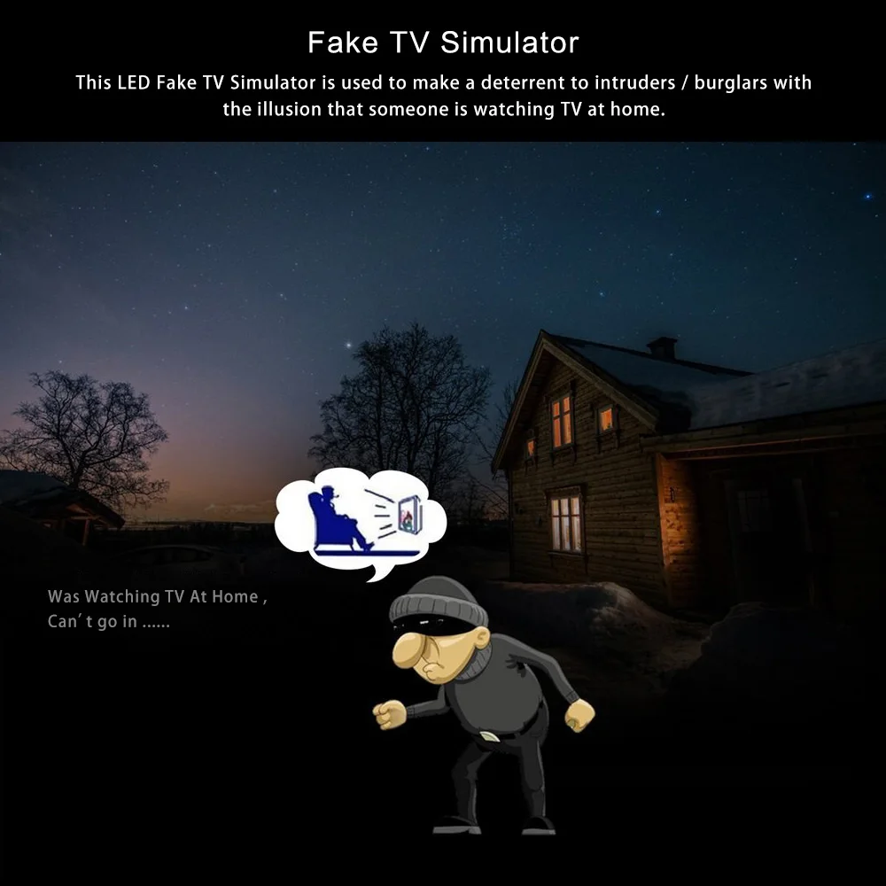 NOVA TV-Simulator Vrtljiv Anti-theft Ponaredek TV z LED Luči USB Pogon Vgrajen 4 Načini Podporo Števec LED TV Simulator