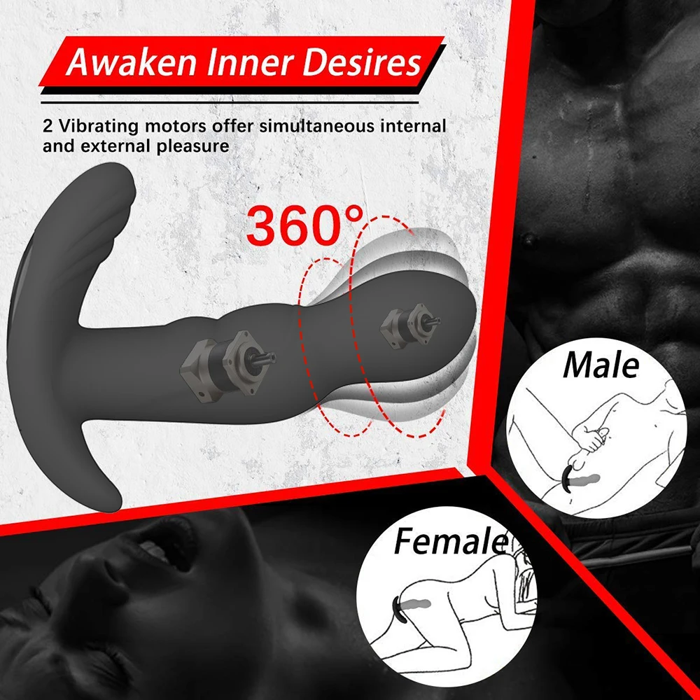 Rotacija Silikonski Rit Anus Vibracijska Moški Prostate Massager Analni Čep Daljinski Upravljalnik Vibrator Butt Svečke Za Odrasle Sex Igrača Za Moške