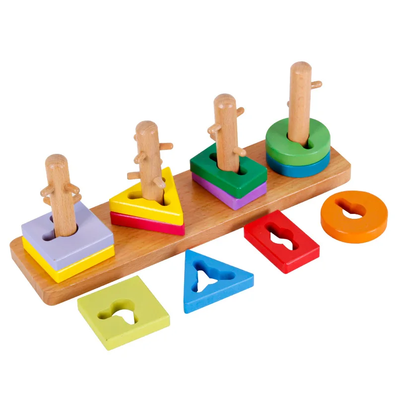 Otroci Igrače, Lesene Monterssori Igrače Geometrijske Oblike Spoznavanja Tekmo Predšolskih Pripomočkov Za Poučevanje Zgodnje Izobraževalne Igrače Za Otroke