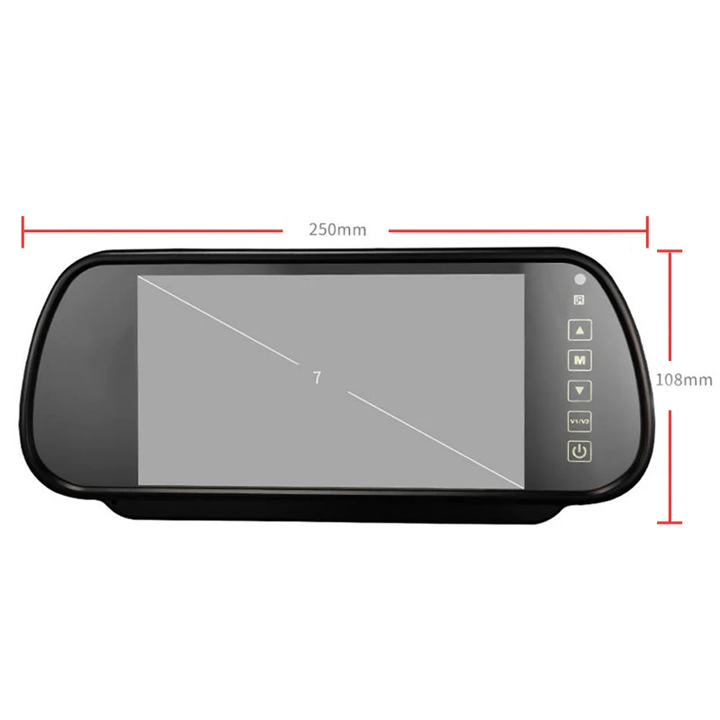 7 Palčni HD Avto Ogledalo Monitor Parkiranje Pomoč 2 AV input (Pogled od Zadaj kamero neobvezno