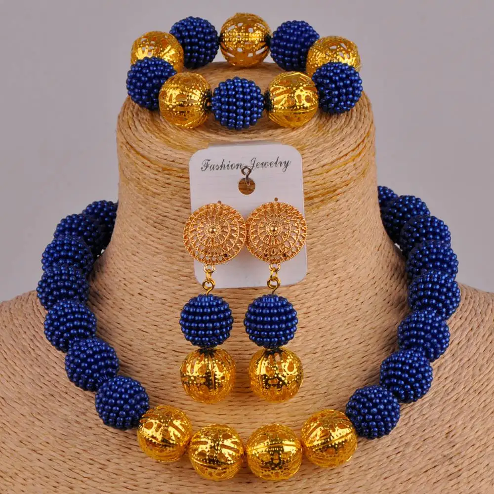 črna noša afriški nakit set simulirani pearl nigerijski ogrlica stranka, nakit sklopov FZZ88