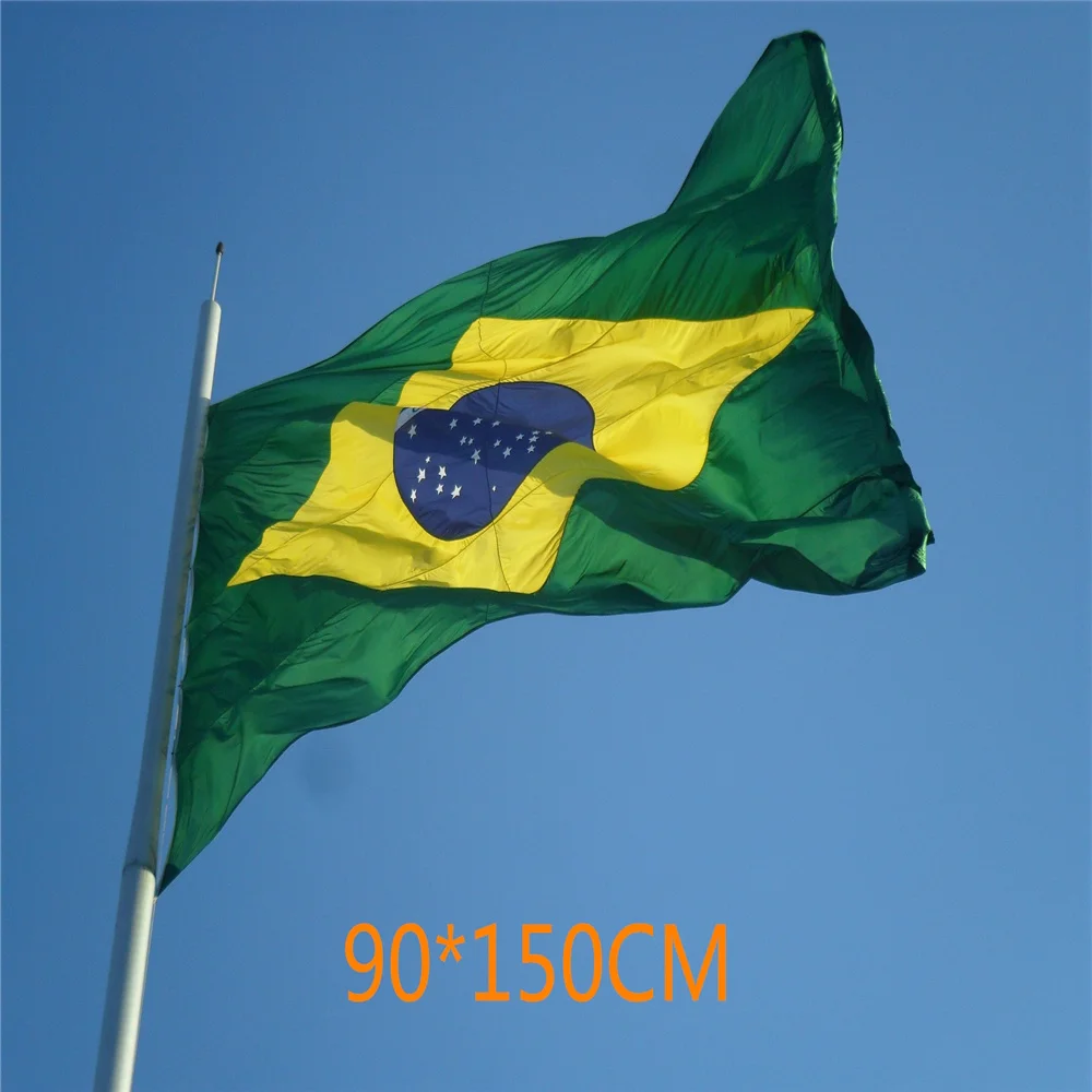 Brazilija 3Ftx5Ft Zastavo Brazilski Nogomet Navijačica Zastavo 90x150CM po Meri Super-Poly Zaprtih prostorih/na Prostem Dekor državna Zastava Banner