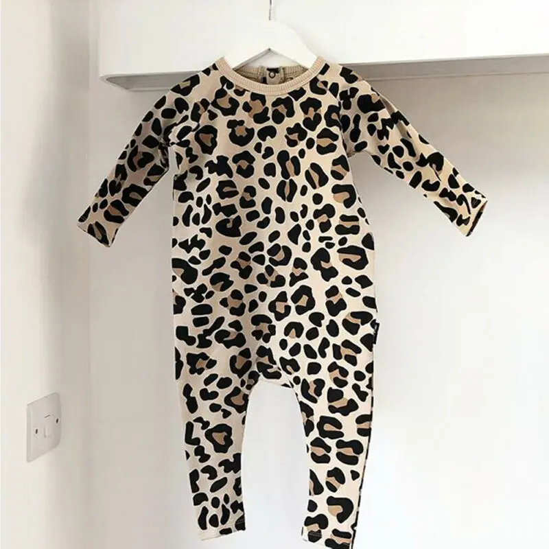 2020 Newborn Baby Girl Boy brez Rokavov Oblačila Leopard Romper Bodysuit Jumpsuit splošno hlače Obleko bombaž Oblačila