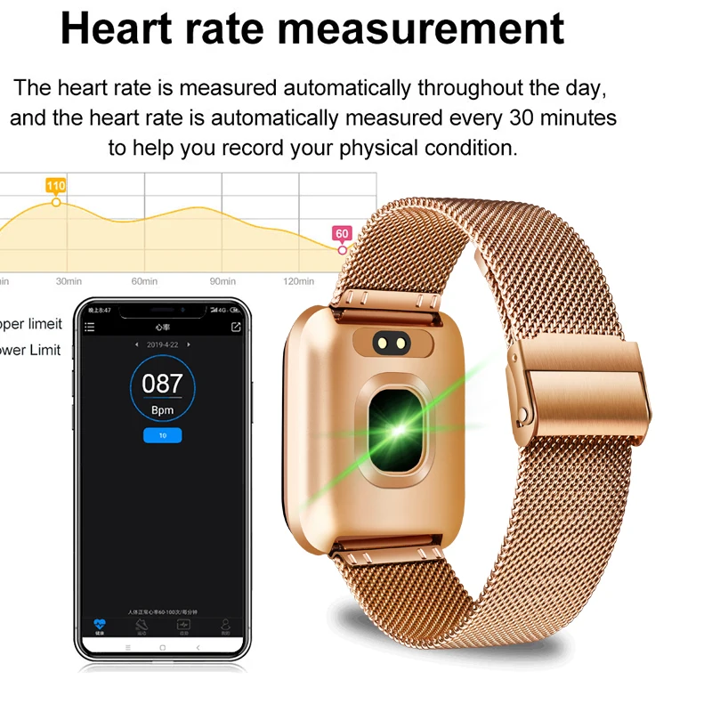 LIGE pametno gledati moški ženske srčni utrip, krvni tlak monitor klic opomnik družabno informacije opomnik smart bracele