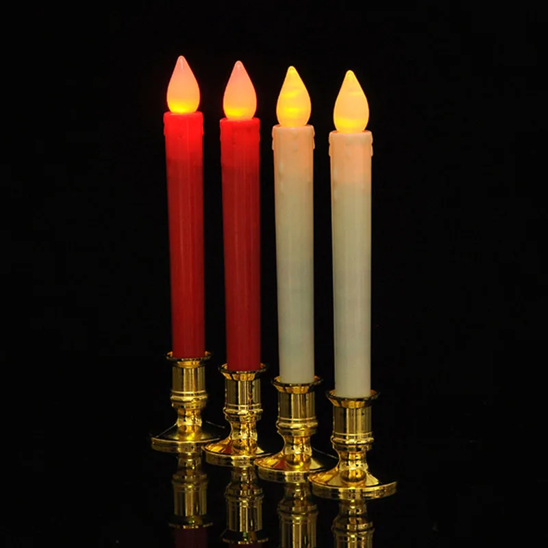 2pcs LED Sveča baterija upravlja Brezplamensko Utripanja Božič Svetilke Sveče Luči Poroka Doma namizni dekor Svečo