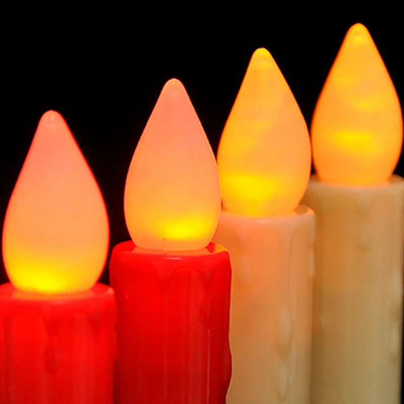 2pcs LED Sveča baterija upravlja Brezplamensko Utripanja Božič Svetilke Sveče Luči Poroka Doma namizni dekor Svečo