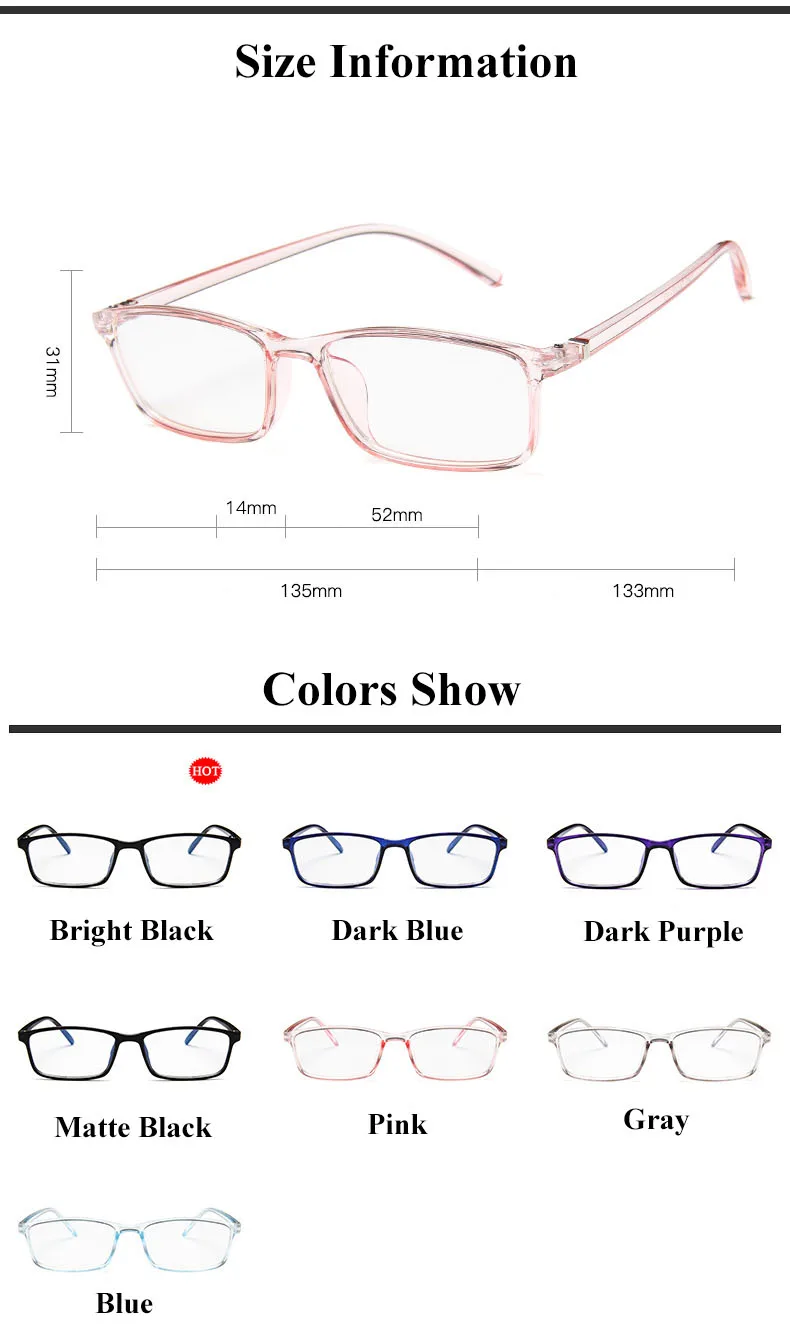 2019 Anti Modra Svetloba Očal Okvir Ženske Oči Zaščito Proti Sevanju Očala Moških proti modri žarki ne meri ravno očala