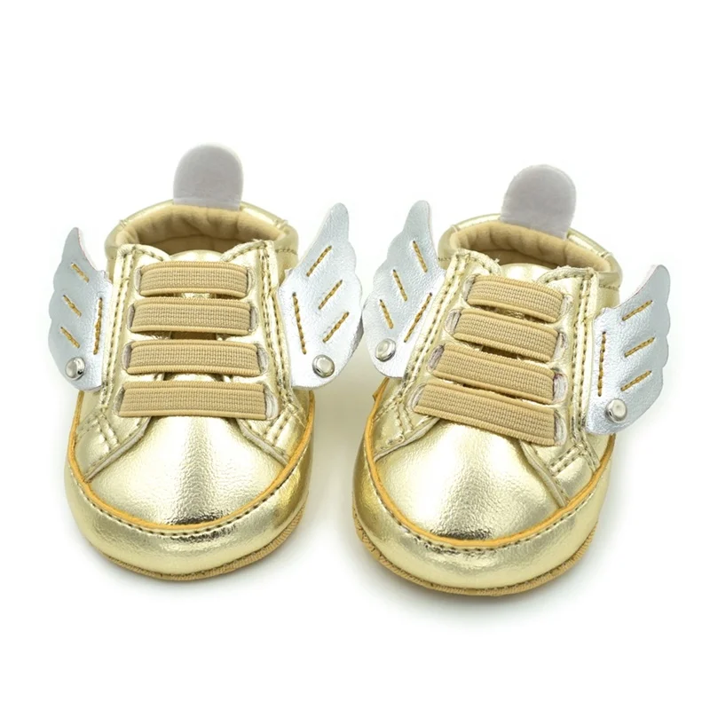 Novo Newborn Baby 3D Krila Zlato Mode PU Usnje, usnjeni Čevlji za Otroke Copati za Malčke Jasle Čevlji Malčka Fantje Dekleta Prvi Pohodniki
