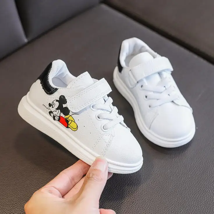 Disney Mickey Mouse Otroci Superge Fantje Dekleta Ravno Beli Čevlji Risanka Beli Športni Copati Otroci Priložnostne Čevlji Šoli Malčka