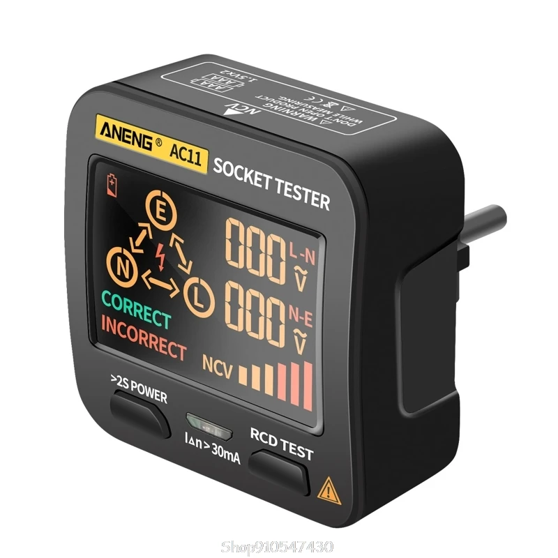 EU Plug AC11 RCD NKV Tester Električne Detektor Uhajanja Vtičnico Checker Tleh Žice Nič Linije v Živo Žice Fazi Finder N09 Dropship
