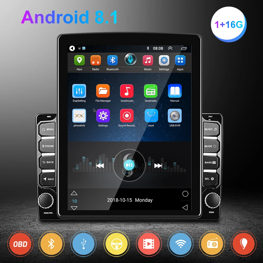 Podofo Android 2Din Avtomobilski Stereo Radio 9.7